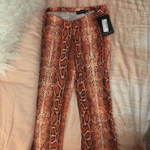 Pretty Little Thing Snake Flare Pants